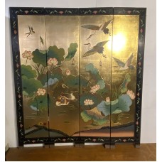 11012  Antique4 panel screen  